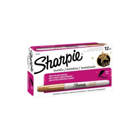 Sanford Sharpie Permanent Marker, Fine, Metallic Gold, Dozen, PK12 1823889
